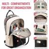 imageLOVEVOOK Laptop Backpack for Women Men 156 Inch Laptop Bag with USB Port Fashion Waterproof Backpacks Teacher Nurse Stylish Travel Bags Vintage Daypacks Bookbag for College School WorkBlack  Beige