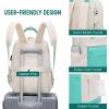 imageLOVEVOOK Laptop Backpack for Women Men 156 Inch Laptop Bag with USB Port Fashion Waterproof Backpacks Teacher Nurse Stylish Travel Bags Vintage Daypacks Bookbag for College School WorkLight Green  Beige