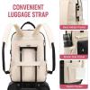 imageLOVEVOOK Laptop Backpack for Women Men 156 Inch Laptop Bag with USB Port Fashion Waterproof Backpacks Teacher Nurse Stylish Travel Bags Vintage Daypacks Bookbag for College School WorkBlack  Beige
