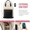 imageLOVEVOOK Laptop Backpack for Women Men 156 Inch Laptop Bag with USB Port Fashion Waterproof Backpacks Teacher Nurse Stylish Travel Bags Vintage Daypacks Bookbag for College School WorkBlack  Beige