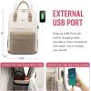 imageLOVEVOOK Laptop Backpack for Women Men 156 Inch Laptop Bag with USB Port Fashion Waterproof Backpacks Teacher Nurse Stylish Travel Bags Vintage Daypacks Bookbag for College School WorkKhaki  Pinkish Beige