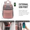 imageLOVEVOOK Laptop Backpack for Women Men 156 Inch Laptop Bag with USB Port Fashion Waterproof Backpacks Teacher Nurse Stylish Travel Bags Vintage Daypacks Bookbag for College School WorkPink  Grey