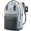 imageLOVEVOOK Laptop Backpack for Women Men 156 Inch Laptop Bag with USB Port Fashion Waterproof Backpacks Teacher Nurse Stylish Travel Bags Vintage Daypacks Bookbag for College School WorkDark Grey  Light Grey