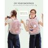 imageLOVEVOOK School Backpack for Teen Girls Waterproof Student Backpack Purse Cute Kid Bookbag with Chest Strap Back to School Backpacks Fit 156 Inch Laptop College Travel Back Pack Casual DaypackPinkgrey