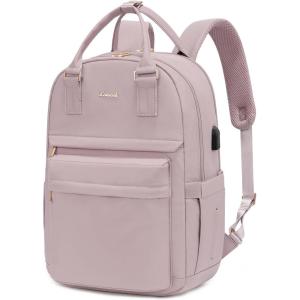 imageLOVEVOOK Laptop Backpack for Women Men 156 Inch Laptop Bag with USB Port Fashion Waterproof Backpacks Teacher Nurse Stylish Travel Bags Vintage Daypacks Bookbag for College School WorkLight Pink