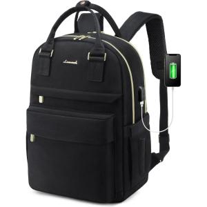 imageLOVEVOOK Laptop Backpack for Women Men 156 Inch Laptop Bag with USB Port Fashion Waterproof Backpacks Teacher Nurse Stylish Travel Bags Vintage Daypacks Bookbag for College School WorkBlack