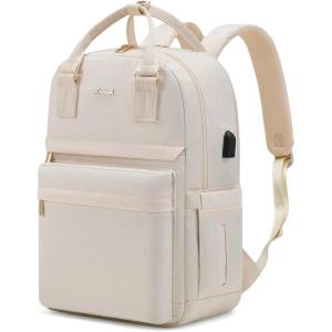 imageLOVEVOOK Laptop Backpack for Women Men 156 Inch Laptop Bag with USB Port Fashion Waterproof Backpacks Teacher Nurse Stylish Travel Bags Vintage Daypacks Bookbag for College School WorkBeige