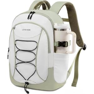 imageLOVEVOOK Laptop Backpack for Women with Pouch Pocket for Large Capacity Cup156 Inch Work Computer Laptop Bag College Teacher Backpack PurseLightweight Travel Hiking Overnight BagWhiteBean GreenWhite  Bean Green