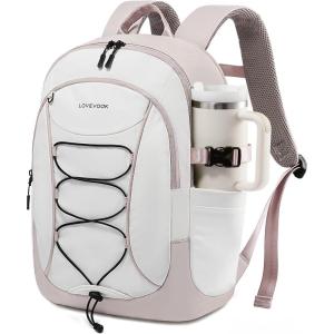 imageLOVEVOOK Laptop Backpack for Women with Pouch Pocket for Large Capacity Cup156 Inch Work Computer Laptop Bag College Teacher Backpack PurseLightweight Travel Hiking Overnight BagWhiteBean GreenWhite  Beige Grey