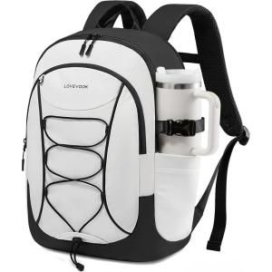 imageLOVEVOOK Laptop Backpack for Women with Pouch Pocket for Large Capacity Cup156 Inch Work Computer Laptop Bag College Teacher Backpack PurseLightweight Travel Hiking Overnight BagWhiteBean GreenWhite  Black