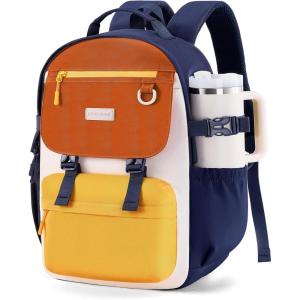 imageLOVEVOOK School Backpack for Girls with Large Tumbler Holder Pockets Student Cute Bookbag 156 inch Laptop Daypack for Middle School Teen Waterproof College Travel Bag for WomenCitrus Wave