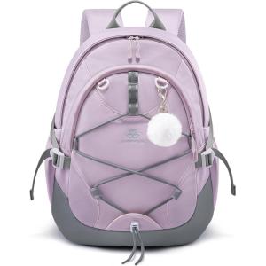 imageLOVEVOOK School Backpack for Teen Girls Waterproof Student Backpack Purse Cute Kid Bookbag with Chest Strap Back to School Backpacks Fit 156 Inch Laptop College Travel Back Pack Casual DaypackPurplegrey