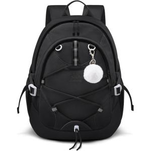 imageLOVEVOOK School Backpack for Teen Girls Waterproof Student Backpack Purse Cute Kid Bookbag with Chest Strap Back to School Backpacks Fit 156 Inch Laptop College Travel Back Pack Casual DaypackBlack
