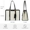 imageLOVEVOOK 156inch Canvas Laptop Tote with Clutch for Women  Lightweight Large Capacity for Work Travel SchoolBeige  Black