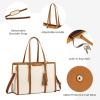 imageLOVEVOOK 156inch Canvas Laptop Tote with Clutch for Women  Lightweight Large Capacity for Work Travel SchoolBeige