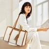 imageLOVEVOOK 156inch Canvas Laptop Tote with Clutch for Women  Lightweight Large Capacity for Work Travel SchoolBeige