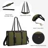 imageLOVEVOOK 156inch Canvas Laptop Tote with Clutch for Women  Lightweight Large Capacity for Work Travel SchoolBlackgreen