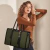 imageLOVEVOOK 156inch Canvas Laptop Tote with Clutch for Women  Lightweight Large Capacity for Work Travel SchoolBlackgreen