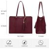 imageLOVEVOOK 156inch Canvas Laptop Tote with Clutch for Women  Lightweight Large Capacity for Work Travel SchoolClaret