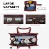 imageLOVEVOOK 156inch Canvas Laptop Tote with Clutch for Women  Lightweight Large Capacity for Work Travel SchoolClaret