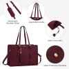 imageLOVEVOOK 156inch Canvas Laptop Tote with Clutch for Women  Lightweight Large Capacity for Work Travel SchoolClaret