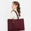 imageLOVEVOOK 156inch Canvas Laptop Tote with Clutch for Women  Lightweight Large Capacity for Work Travel SchoolClaret