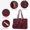 imageLOVEVOOK 156inch Canvas Laptop Tote with Clutch for Women  Lightweight Large Capacity for Work Travel SchoolClaret