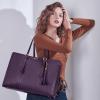 imageLOVEVOOK 156inch Canvas Laptop Tote with Clutch for Women  Lightweight Large Capacity for Work Travel SchoolDark Purple