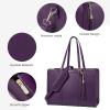 imageLOVEVOOK 156inch Canvas Laptop Tote with Clutch for Women  Lightweight Large Capacity for Work Travel SchoolDark Purple
