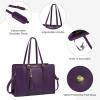 imageLOVEVOOK 156inch Canvas Laptop Tote with Clutch for Women  Lightweight Large Capacity for Work Travel SchoolDark Purple