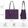 imageLOVEVOOK 156inch Canvas Laptop Tote with Clutch for Women  Lightweight Large Capacity for Work Travel SchoolDark Purple