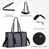 imageLOVEVOOK 156inch Canvas Laptop Tote with Clutch for Women  Lightweight Large Capacity for Work Travel SchoolIron Blue Greyblack