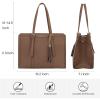 imageLOVEVOOK 156inch Canvas Laptop Tote with Clutch for Women  Lightweight Large Capacity for Work Travel SchoolKhaki