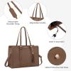 imageLOVEVOOK 156inch Canvas Laptop Tote with Clutch for Women  Lightweight Large Capacity for Work Travel SchoolKhaki