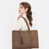 imageLOVEVOOK 156inch Canvas Laptop Tote with Clutch for Women  Lightweight Large Capacity for Work Travel SchoolKhaki
