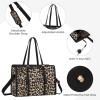 imageLOVEVOOK 156inch Canvas Laptop Tote with Clutch for Women  Lightweight Large Capacity for Work Travel SchoolLeopard Print