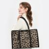 imageLOVEVOOK 156inch Canvas Laptop Tote with Clutch for Women  Lightweight Large Capacity for Work Travel SchoolLeopard Print