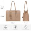 imageLOVEVOOK 156inch Canvas Laptop Tote with Clutch for Women  Lightweight Large Capacity for Work Travel SchoolLight Brown