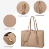 imageLOVEVOOK 156inch Canvas Laptop Tote with Clutch for Women  Lightweight Large Capacity for Work Travel SchoolLight Brown