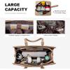 imageLOVEVOOK 156inch Canvas Laptop Tote with Clutch for Women  Lightweight Large Capacity for Work Travel SchoolLight Brown