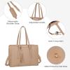 imageLOVEVOOK 156inch Canvas Laptop Tote with Clutch for Women  Lightweight Large Capacity for Work Travel SchoolLight Brown