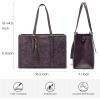 imageLOVEVOOK 156inch Canvas Laptop Tote with Clutch for Women  Lightweight Large Capacity for Work Travel SchoolLight Purple Embossedp