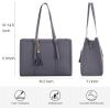 imageLOVEVOOK 156inch Canvas Laptop Tote with Clutch for Women  Lightweight Large Capacity for Work Travel SchoolMidnight Grey