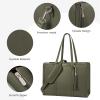 imageLOVEVOOK 156inch Canvas Laptop Tote with Clutch for Women  Lightweight Large Capacity for Work Travel SchoolOlive Green