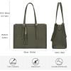 imageLOVEVOOK 156inch Canvas Laptop Tote with Clutch for Women  Lightweight Large Capacity for Work Travel SchoolOlive Green