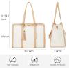 imageLOVEVOOK 156inch Canvas Laptop Tote with Clutch for Women  Lightweight Large Capacity for Work Travel SchoolPearl Whitebeige