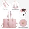 imageLOVEVOOK 156inch Canvas Laptop Tote with Clutch for Women  Lightweight Large Capacity for Work Travel SchoolPink