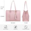 imageLOVEVOOK 156inch Canvas Laptop Tote with Clutch for Women  Lightweight Large Capacity for Work Travel SchoolPink
