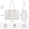 imageLOVEVOOK 156inch Canvas Laptop Tote with Clutch for Women  Lightweight Large Capacity for Work Travel SchoolWhite