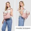 imageLOVEVOOK Backpack Purse for Women Convertible Mini Backpacks Tote for Teen Girls Small College Bookbag for Work School Travel 2pcs set BlackCreamBeigepink